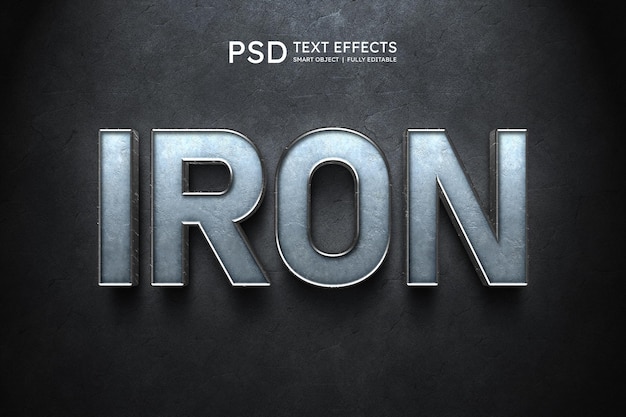 PSD iron text style effect