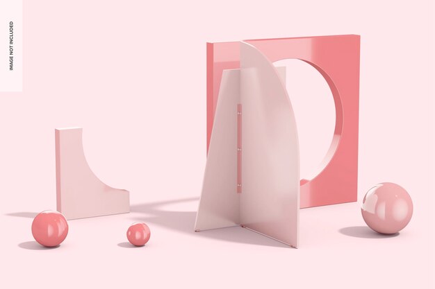 Irregular glossy pink backdrop mockup