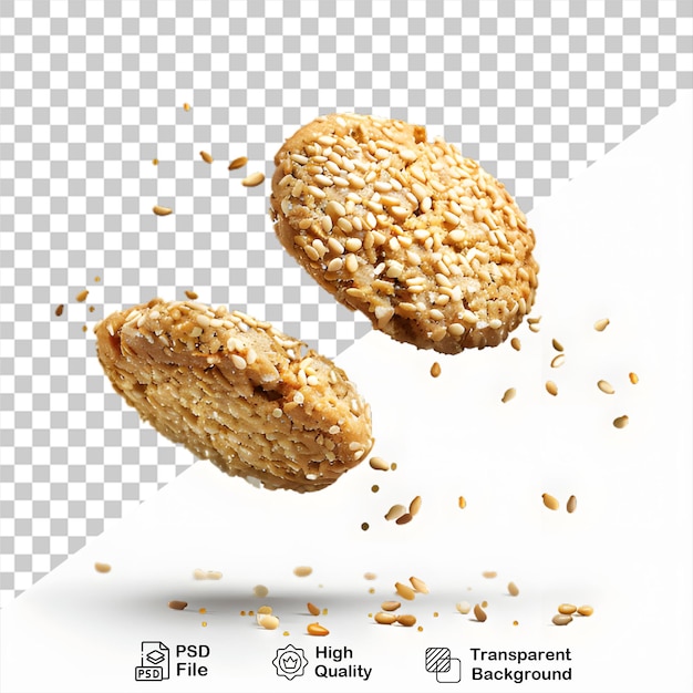 Biscotti irresistibili di semi di sesamo che sono su uno sfondo trasparente con file png