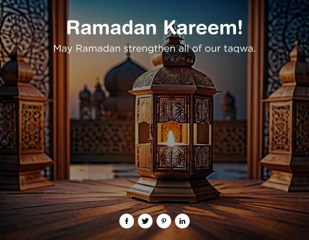 PSD lanterna islamica per il ramadan kareem modello decorativo