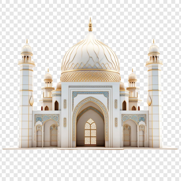 PSD исламская архитектура 3d элемент изолирован на прозрачном фоне