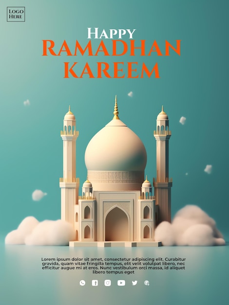 Islamic banner 3d eid fitr ramadhan social media for ed al fitr ramadhan event