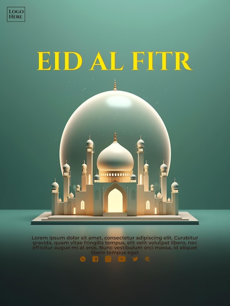 islamic banner 3D eid fitr ramadhan social media for ramdhan event ied fitr event islamic event