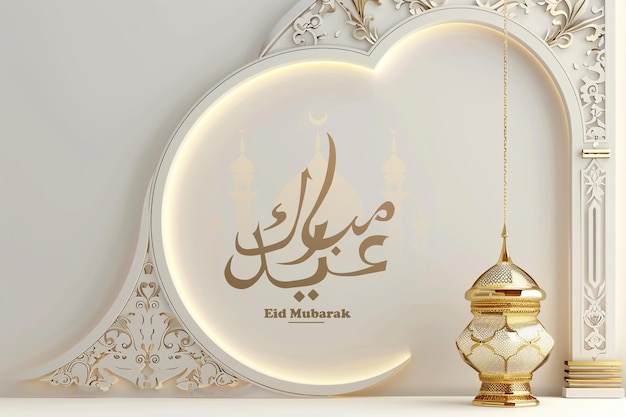 PSD islamic eid mubarak greeting background