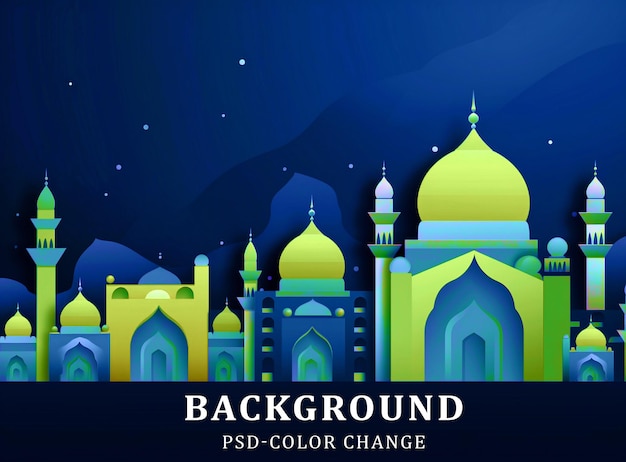 PSD islamic greeting background design