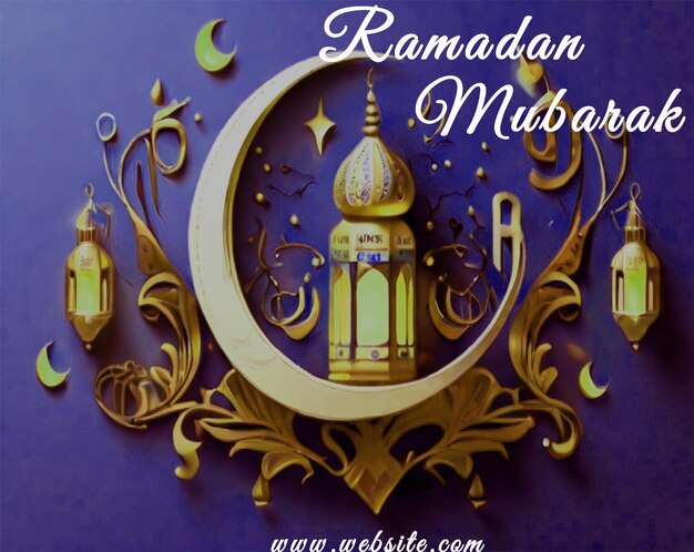 PSD Исламские поздравительные открытки для мусульманских праздников рамадан карим поздравительная фотография