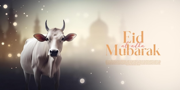 이슬람 인사말 Eid Al Adha Mubarak 소셜 미디어 포스트 3d 현실적인 스타일 생성 Ai