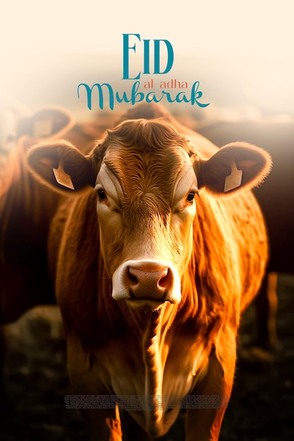 이슬람 인사말 Eid al adha mubarak 소셜 미디어 포스트 3d 현실적인 스타일 생성 ai