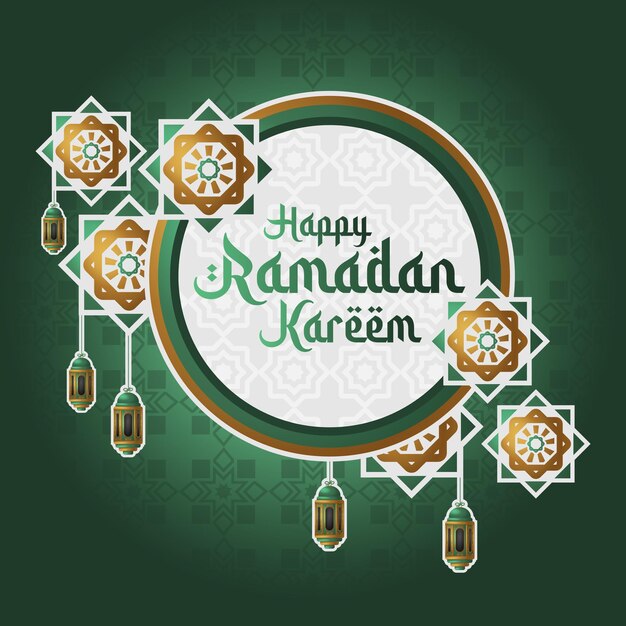 Islamic greetings ramadan kareem card design template post