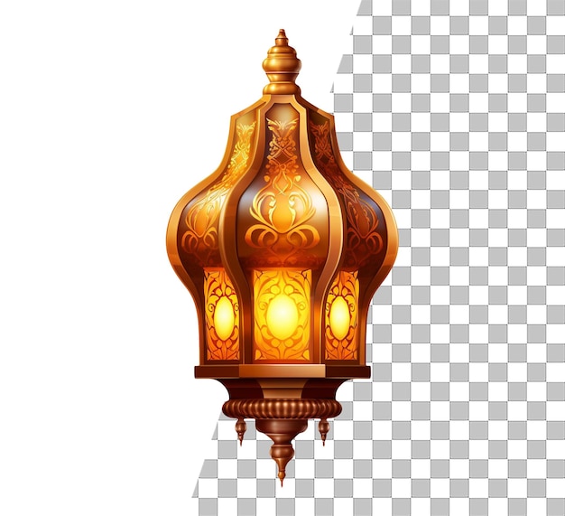 PSD islamic lamp isolated object with transparent background