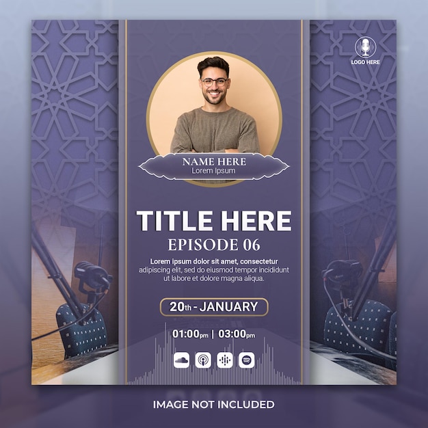 Islamic live webinar podcast talk show social media post design