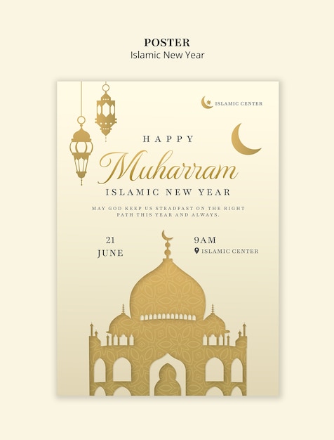 Islamic new year celebration template