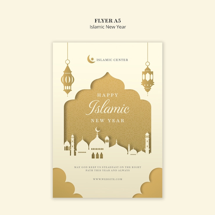PSD islamic new year celebration template