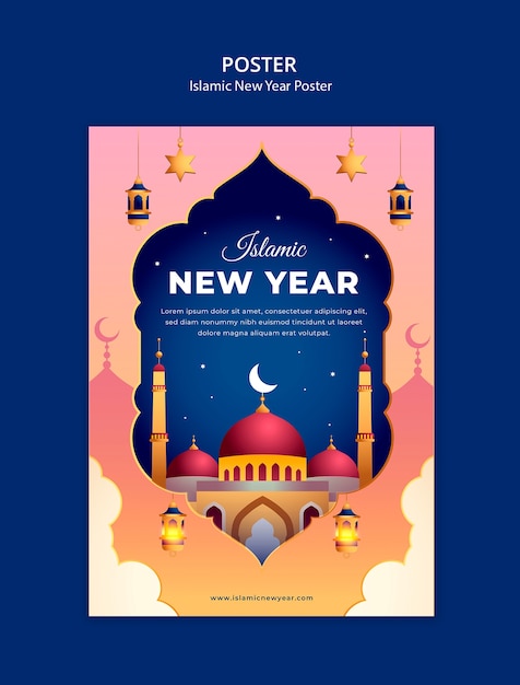 islamic new year celebration template