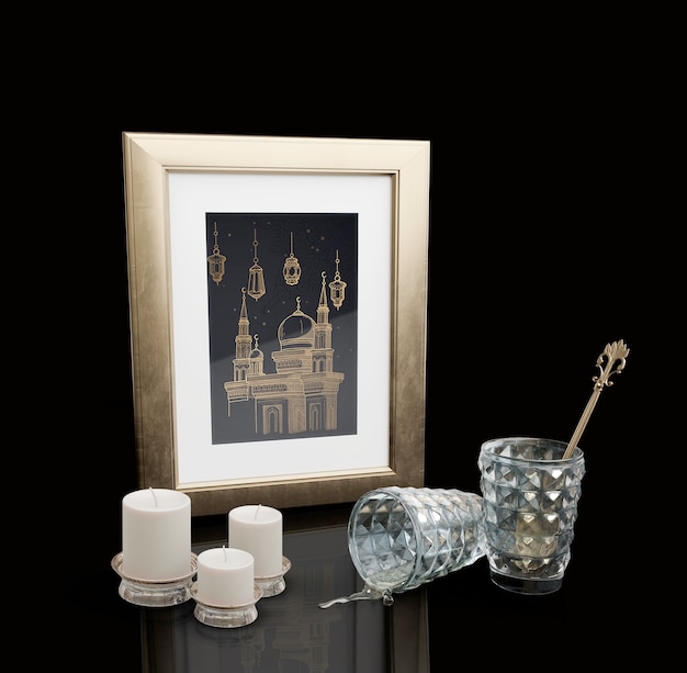 Islamic new year items with black background 