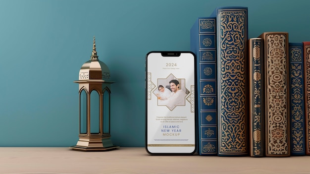 PSD イスラム教の新年のスマートフォンモックアップ
