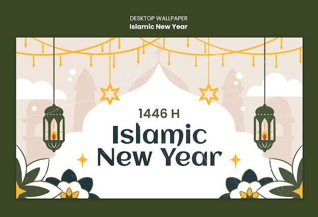 PSD islamic new year template design