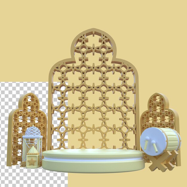 Islamic podium 3d illustration