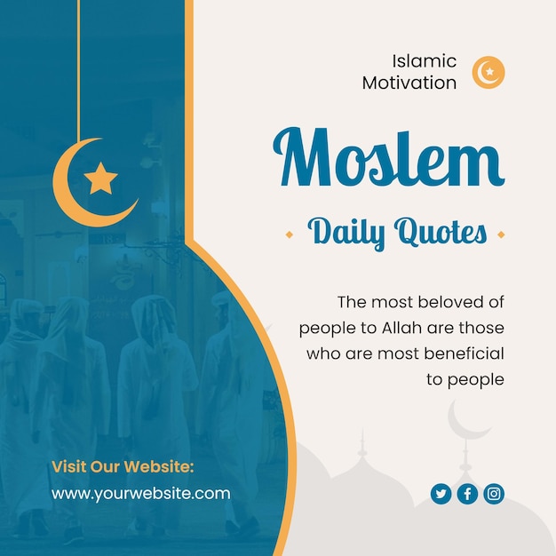 Islamic quotes instagram post psd template