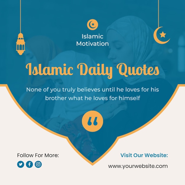 Islamic quotes instagram post psd template