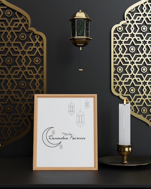 Islamic ramadan frame setup mockup