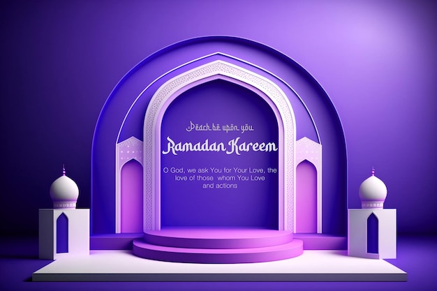 Islamic ramadan kareem e eid podium stage display mockup presentazione del prodotto, rendering 3d