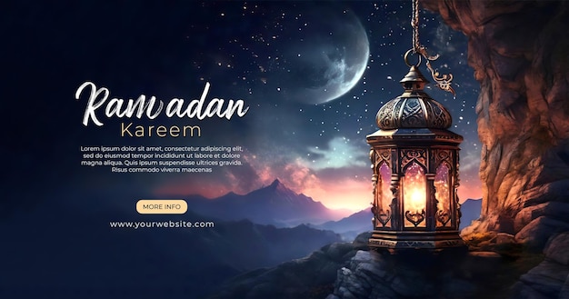 Template di banner per i social media islamici di ramadan kareem