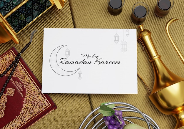 PSD mockup di design di stampa ramadan islamico