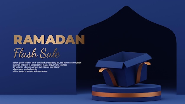 Islamic ramadan sale podium 3d with box