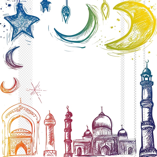 PSD islamic scribbles transparent background