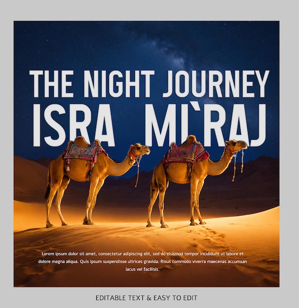 PSD islamic template 2 camel isra miraj