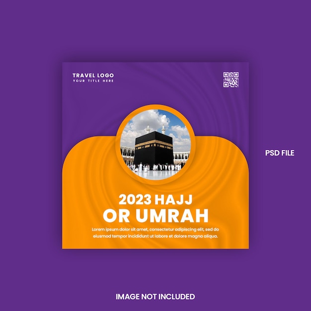 islamic umrah and hajj social media poster template