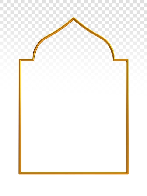 PSD islamitisch frame met 3d goud rand goud 3d arabische ramen frame