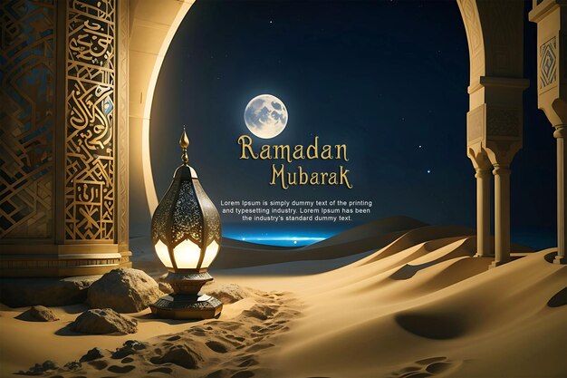 PSD islamitische lantaarns 3d ramadan kareem sociale media banner sjabloon met psd