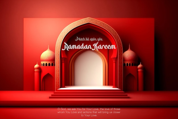 Islamitische ramadan kareem en eid podium podium display mockup productpresentatie, 3d-rendering