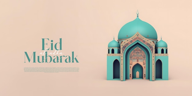 Islamskie Pozdrowienia Eid Al Adha Mubarak Post W Mediach Społecznościowych 3d Realistyczny Styl Generatywnej Ai