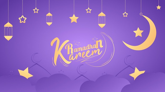 Islamskie pozdrowienia projekt karty ramadan kareem z latarnią