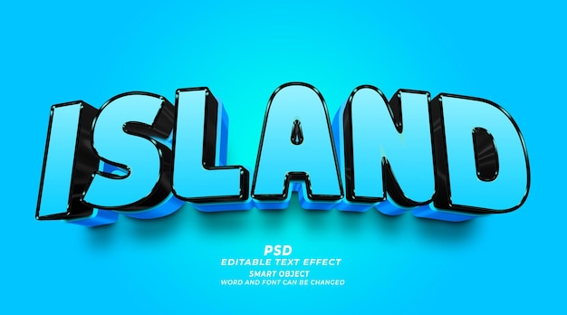 Island 3d editable text style photoshop template