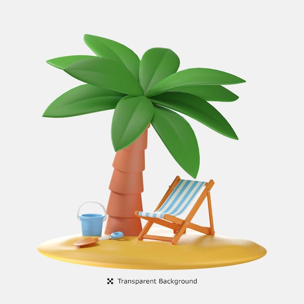 PSD island 3d icon illustration