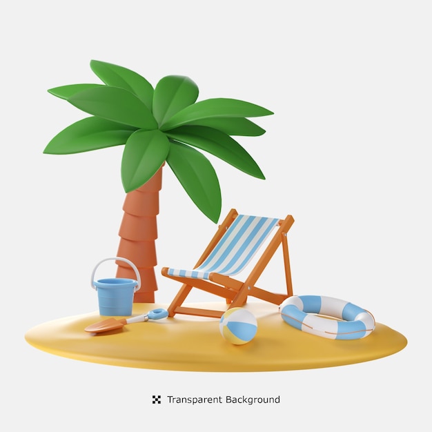 Island 3d icon illustration