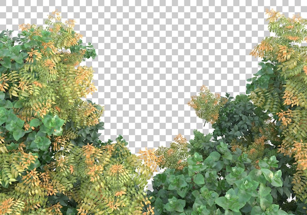 Island of grass on transparent background 3d rendering illustration
