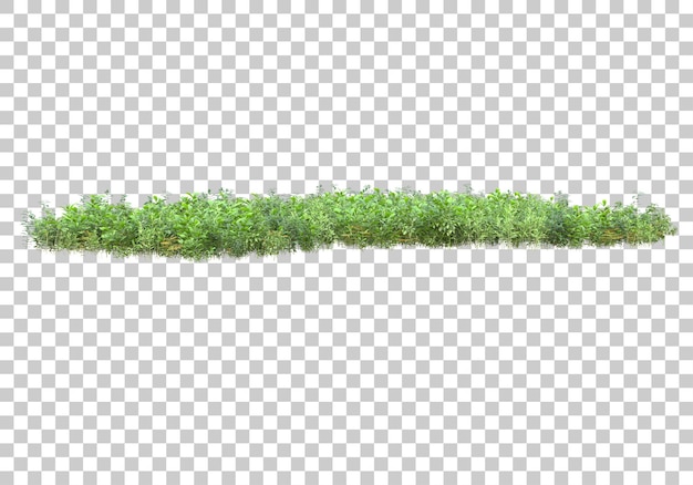 透明な背景の草の島3dレンダリングイラスト