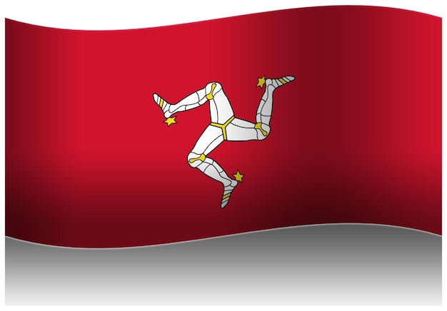 Isle of man wave flag 3d