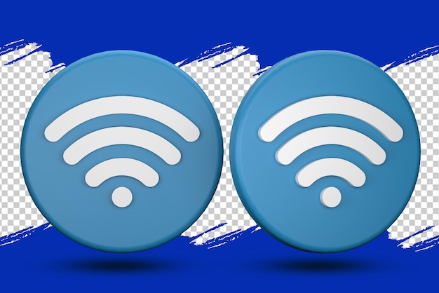 Isolaat van wifi-pictogram en symbool voor internettechnologieconcept door 3d render illustratie