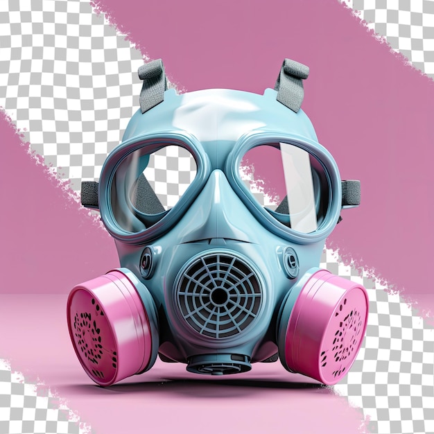 PSD isolate gas mask up close on a transparent background