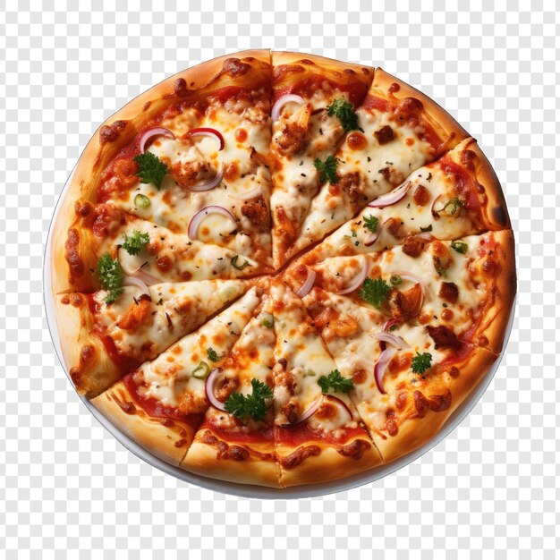 isolate pizza style png with white background cartoon generative ia