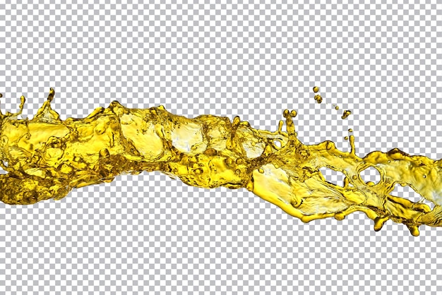 Isolate splashes of golden water splashes of beer on a transparent background