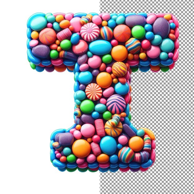 PSD lettera creativa artistica 3d isolata su una palette png chiara