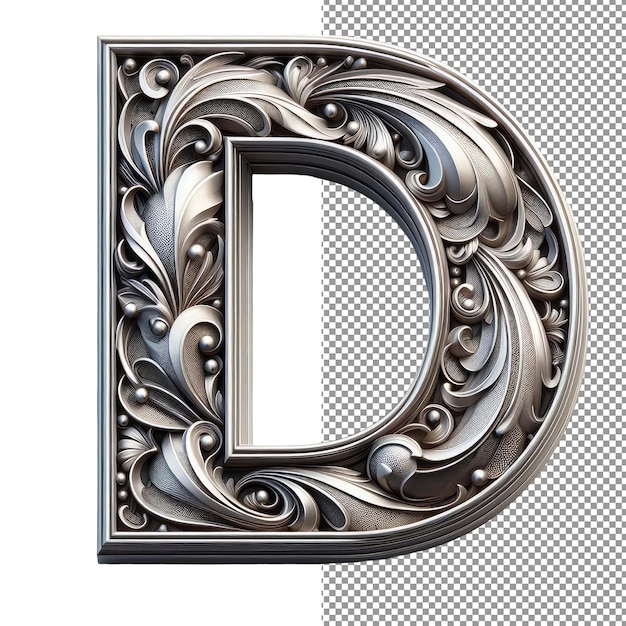 PSD lettera creativa artistica 3d isolata su una palette png chiara