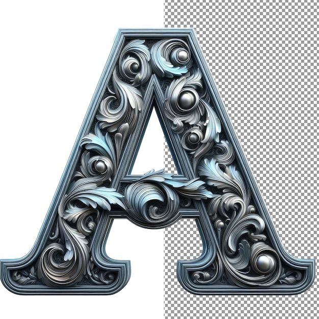 PSD isolated 3d artistry creative letter on a clear png palette